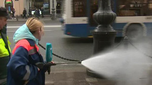 Ограду на Невском приводят в порядок