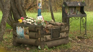 Неофициальный мемориал Распутина в Александровском парке