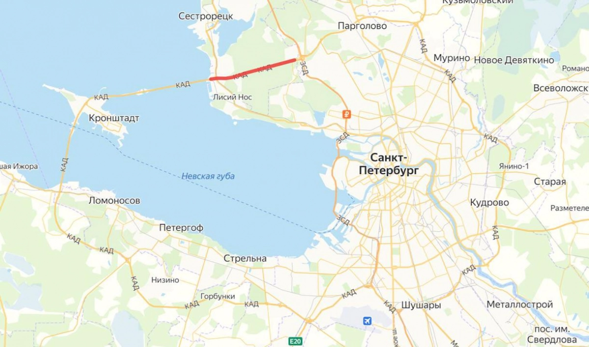 На участке КАД между Приморским шоссе и ЗСД перекроют одну полосу движения - tvspb.ru
