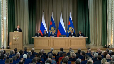 Владимир Путин принимает участие в расширенном заседании коллегии Генеральной прокуратуры