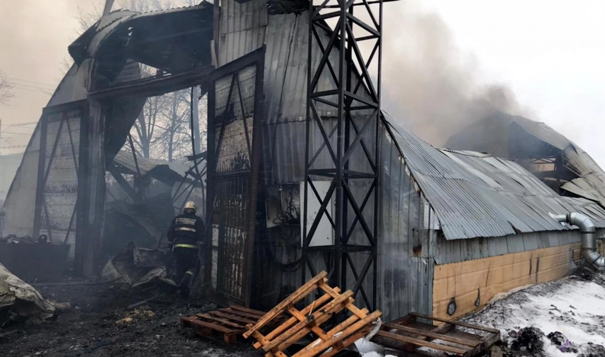 Огонь уничтожил 750 «квадратов» в двух нежилых зданиях в Коммунаре - tvspb.ru