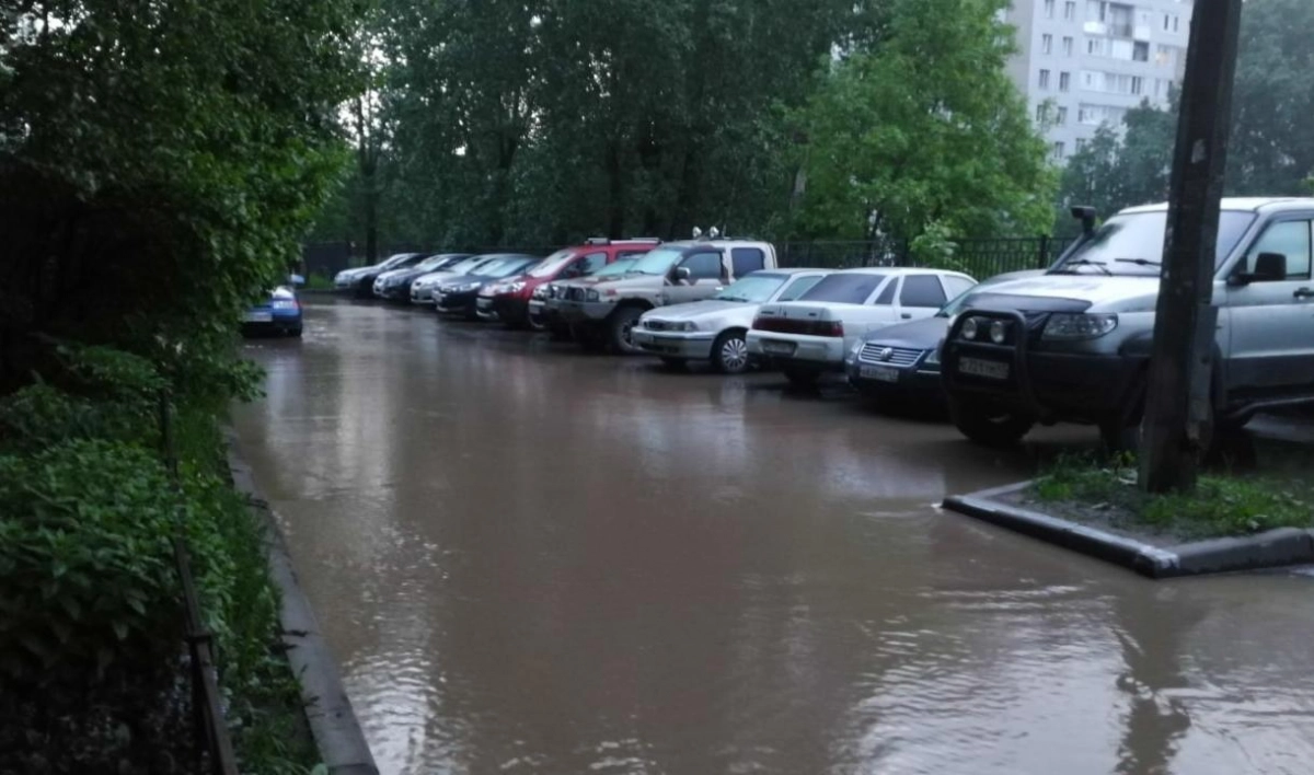 Очевидцы: Двор на улице Тельмана затопило после прорыва канализации - tvspb.ru