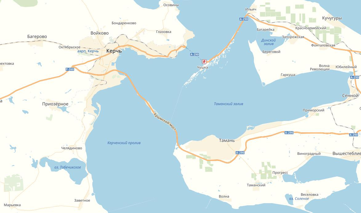 Крымский мост начал появляться на картах