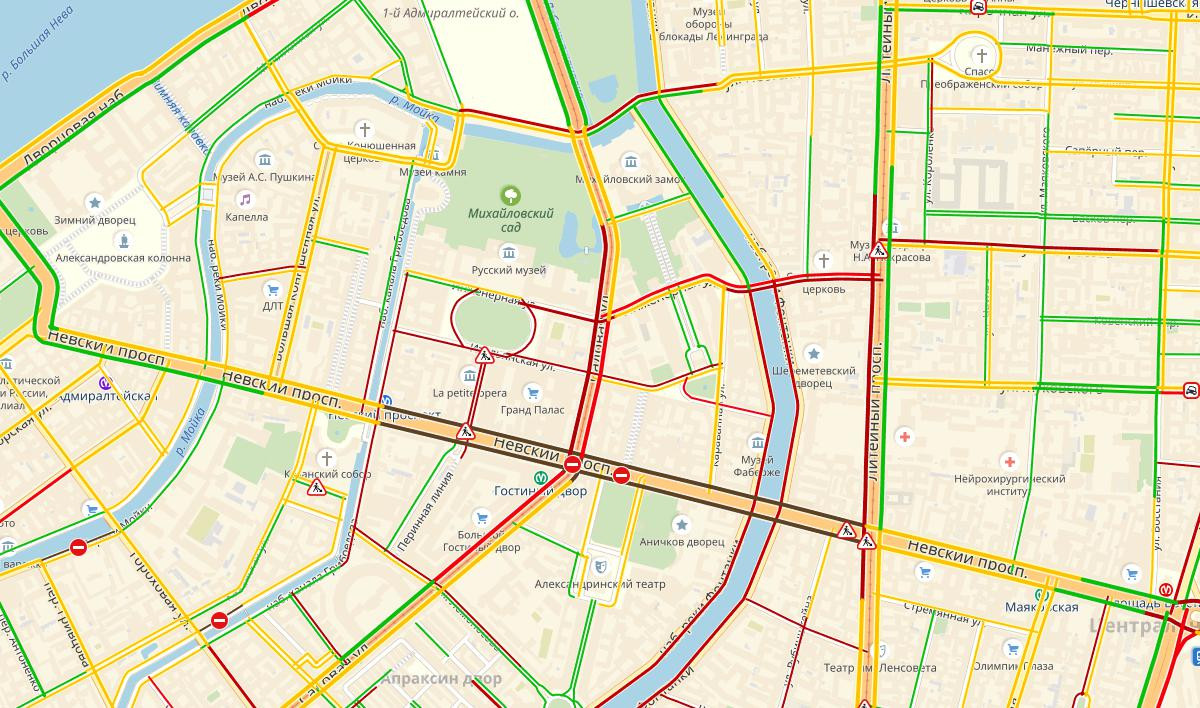 Протяженность Невского проспекта в Санкт-Петербурге в км на карте.