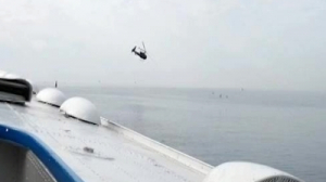 Эксклюзив: Кадры падения гражданского вертолета в Финский залив