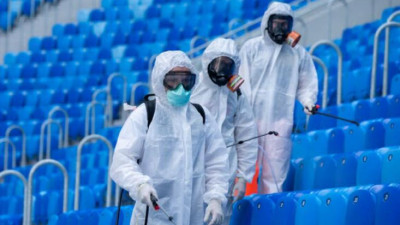 «Зенит» показал, как дезинфицируют «Газпром Арену» перед предстоящим матчем