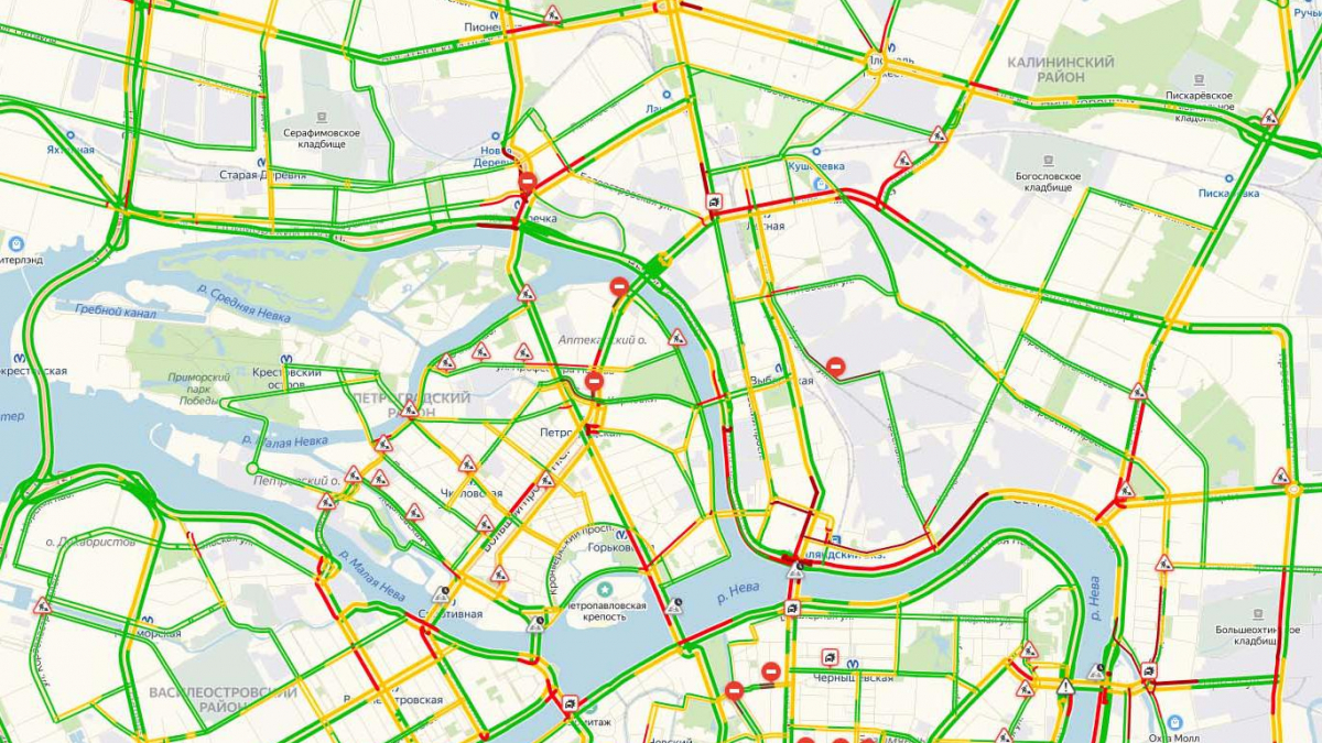 Карта санкт петербурга пробки онлайн сейчас