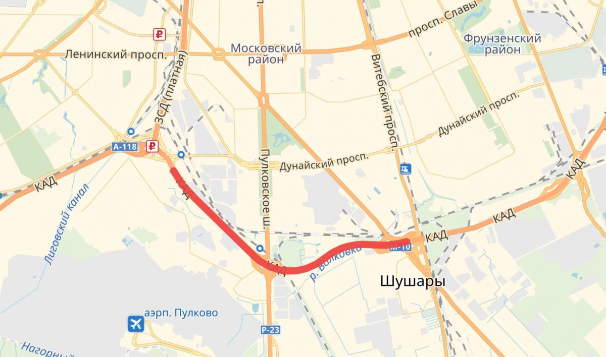 На КАД ограничат движение между Дачным проспектом и Московским шоссе - tvspb.ru