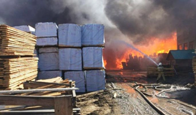 Площадь пожара на лесокомбинате под Красноярском увеличилась в два раза - tvspb.ru