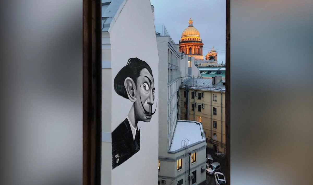 В центре Петербурга горожане заметили Сальвадора Дали. Изображение оказалось фейком - tvspb.ru