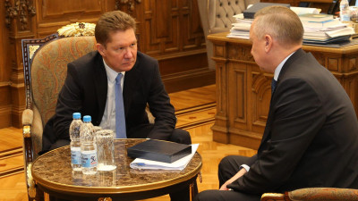 Александр Беглов и Алексей Миллер обсудили вопросы сотрудничества «Газпрома» и Петербурга