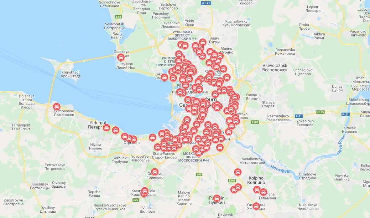 Самые опасные с точки зрения ДТП улицы Петербурга представили на карте - tvspb.ru