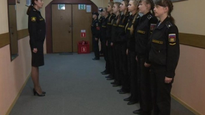 Дарья Цыбульская встречается с юными офицерами морского флота