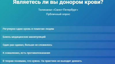 Каждый третий горожанин хоть раз был донором – опрос телеканала «Санкт-Петербург»