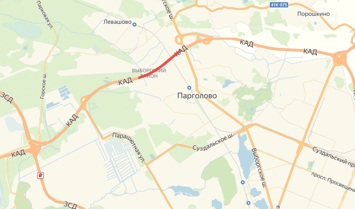 Внутреннее кольцо КАД между Парашютной улицей и Выборгским шоссе закроют на месяц - tvspb.ru