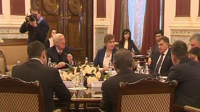 Спикер ЗакСа принял в Мариинском дворце делегацию из Армении