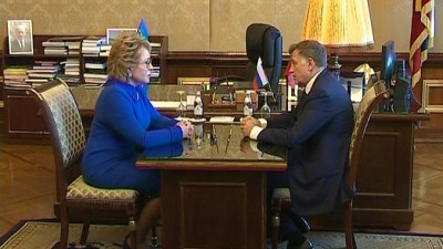 Матвиенко и Макаров обсудили предстоящие выборы на встрече в Мариинском дворце