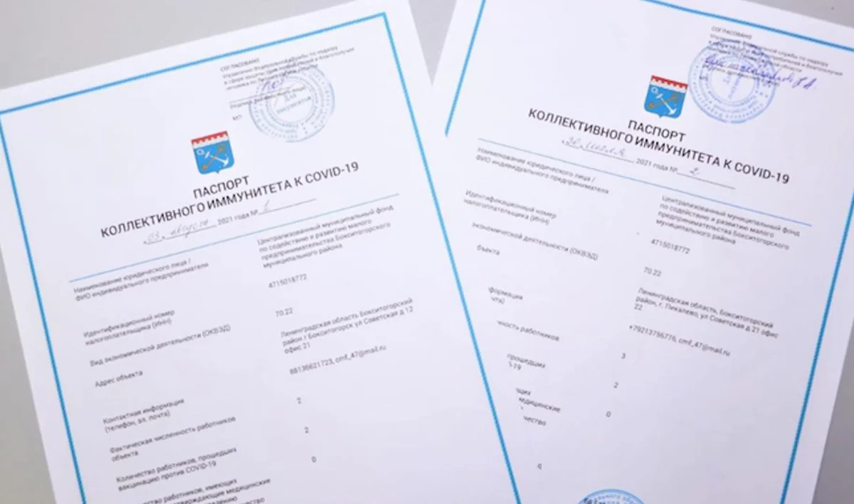 В Ленобласти предприятиям выдано почти две тысячи паспортов коллективного иммунитета - tvspb.ru