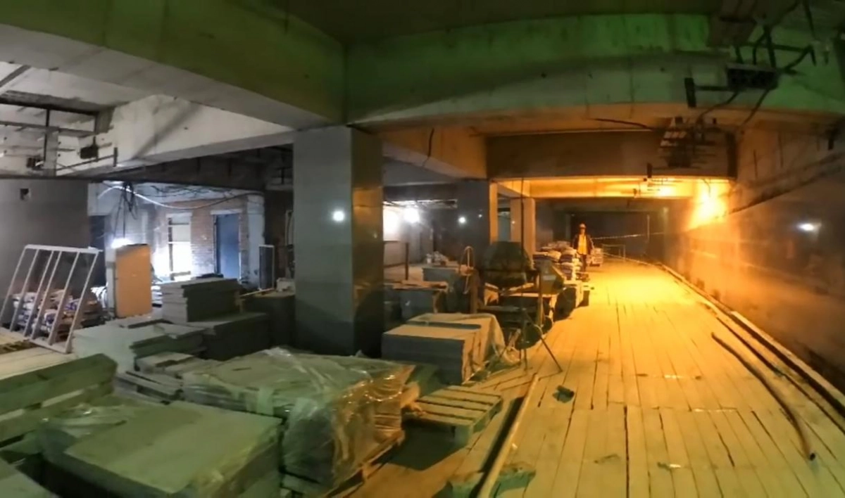 Опубликовано видео строительства вестибюля станции метро «Проспект Славы» - tvspb.ru