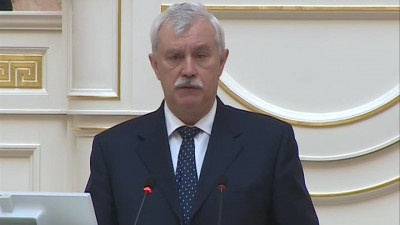 Георгий Полтавченко в ЗакCе представляет проект бюджета Петербурга