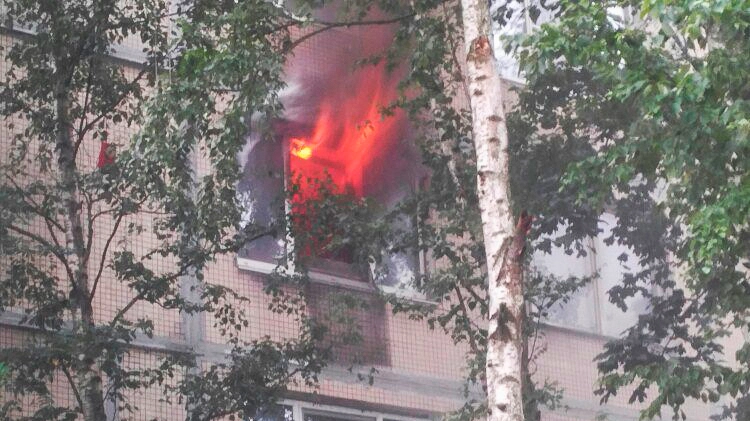 На Дунайском проспекте горит квартира - tvspb.ru