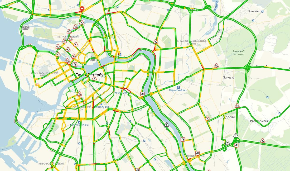 Карта пробки санкт петербурга