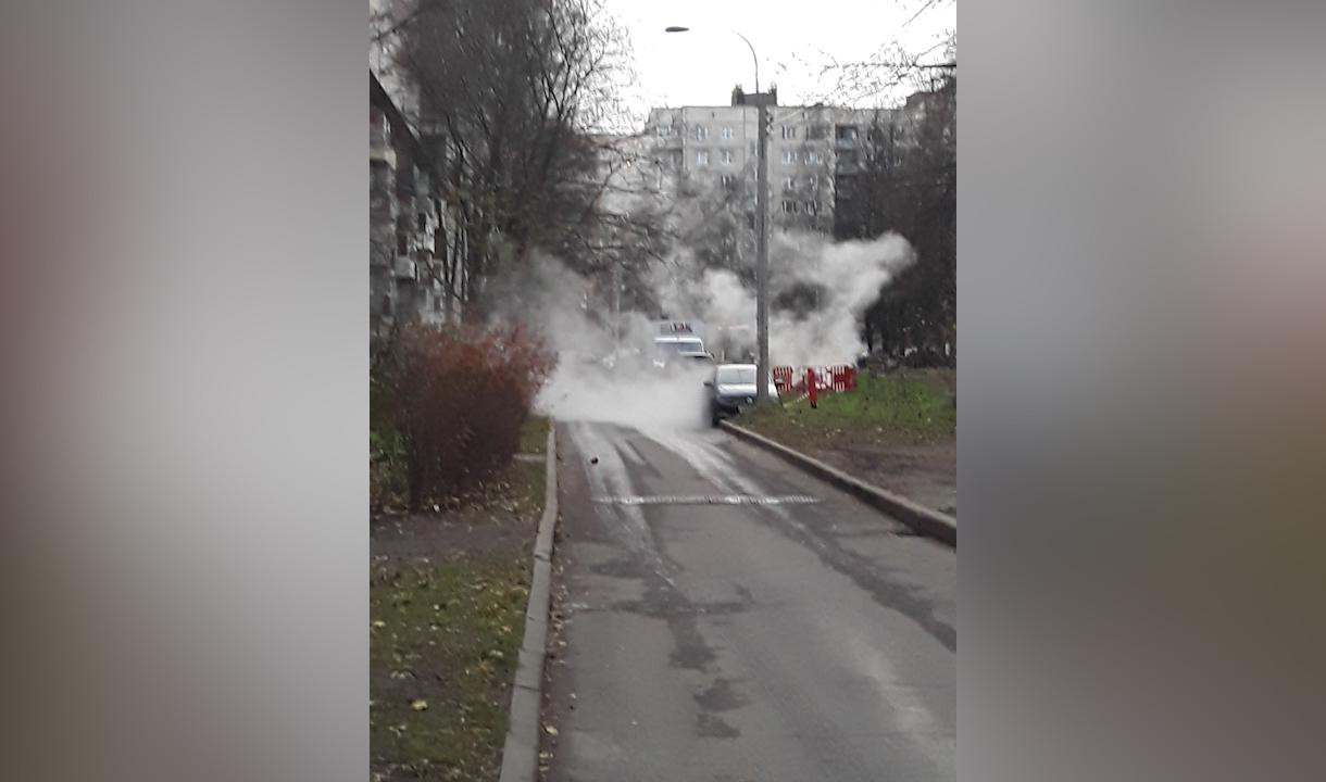 На проспекте Культуры прорвало трубу с кипятком | Телеканал Санкт-Петербург