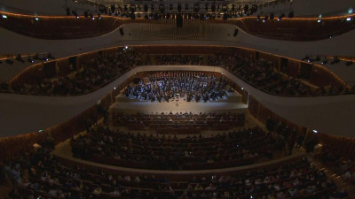 Путин и Медведев приехали на открытие концертного зала в парке «Зарядье»