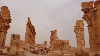 Петербургские археологи завершили второй этап работ по восстановлению Триумфальной арки в Пальмире