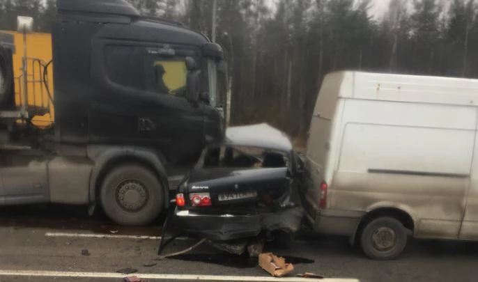 Массовая авария произошла на Московском шоссе - tvspb.ru