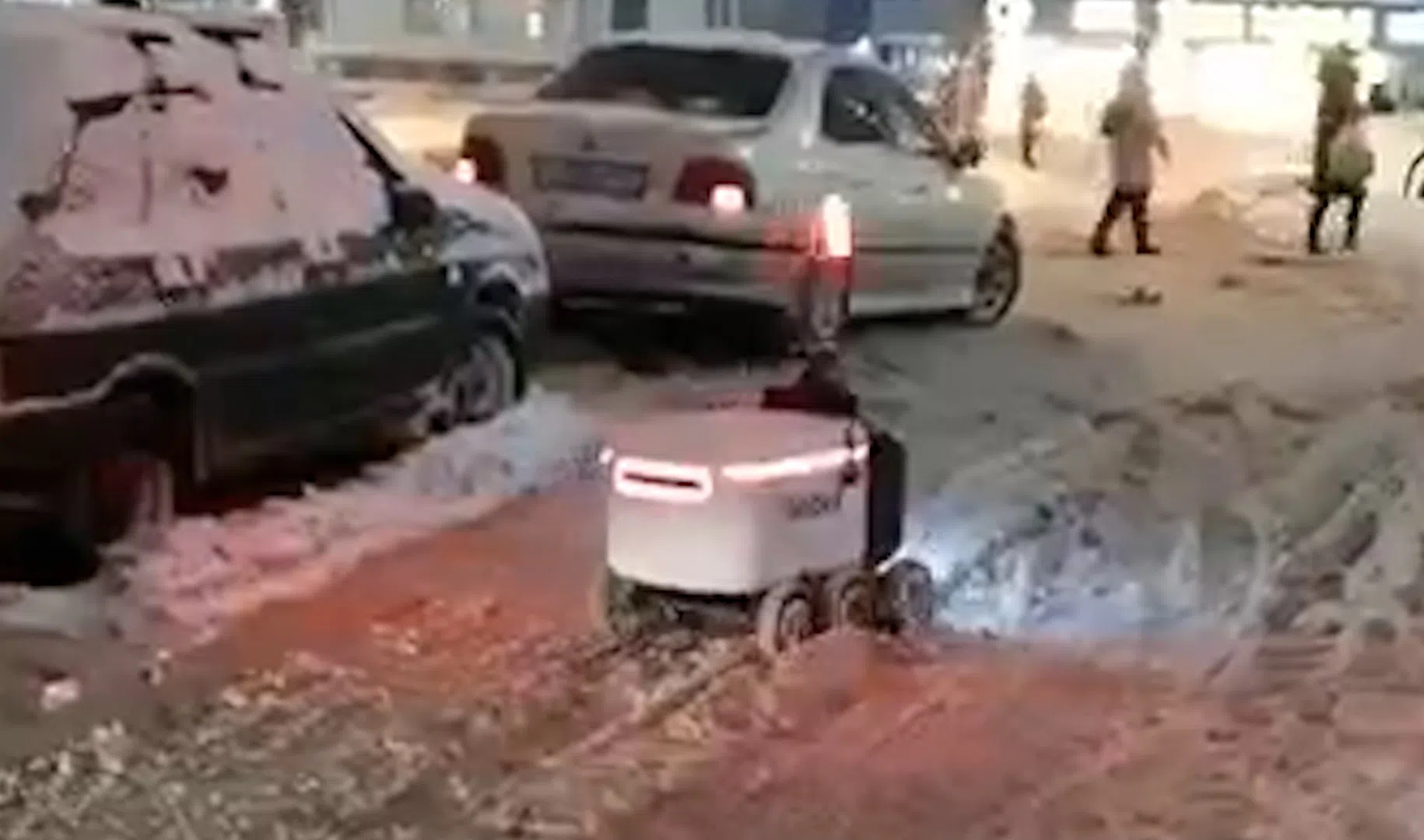 Робот курьер в мурино. Робот курьер в мурино. Робот доставщик застрял. Робот застрял. Яндекс робот в мурино.