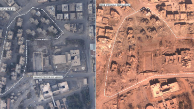 Минобороны опубликовало снимки города в Сирии, разрушенного коалицией