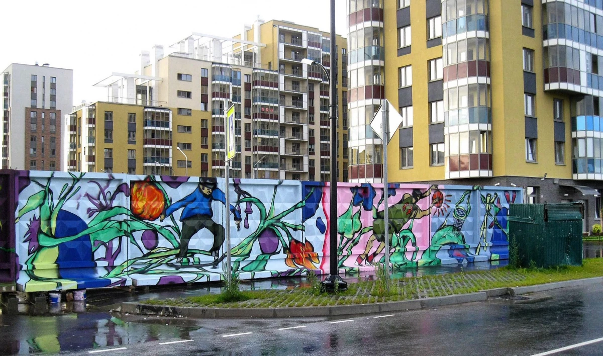 Уличным художникам позволили украсить жилой квартал в Буграх - tvspb.ru
