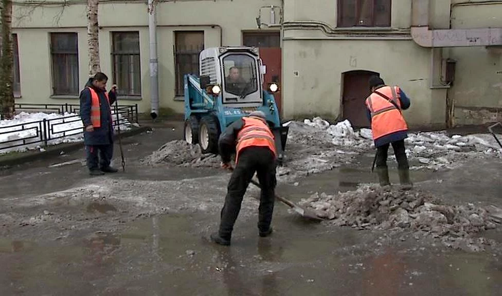 На уборку слякоти в Петербурге вышли 660 машин и более тысячи дворников - tvspb.ru