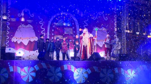 Дед Мороз зажег огни елки на Дворцовой площади