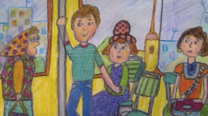 «Трамвай-галерея» с детскими рисунками