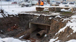 Ремонт паропровода возле завода «Балтика»