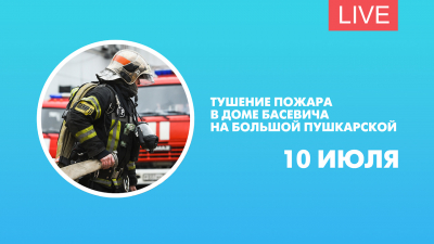 Тушение пожара в доме Басевича на Большой Пушкарской