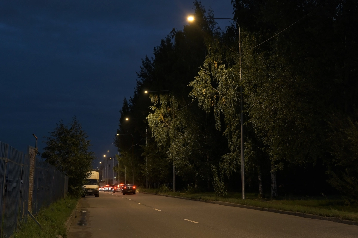 На улице Лопатина установили 55 современных фонарей - tvspb.ru
