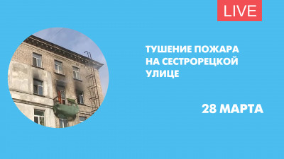 Тушение пожара на Сестрорецкой улице