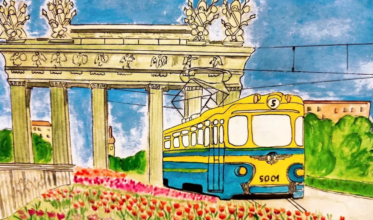 1 сентября по Петербургу проехал трамвай, украшенный детскими рисунками - tvspb.ru