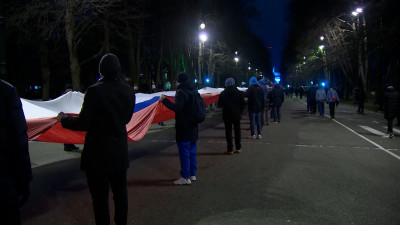Перед матчем «Зенита» с «Црвеной звездой» развернули сербско-российский флаг