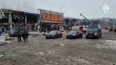 Появились кадры последствий пожара в ТЦ «Мега Химки»