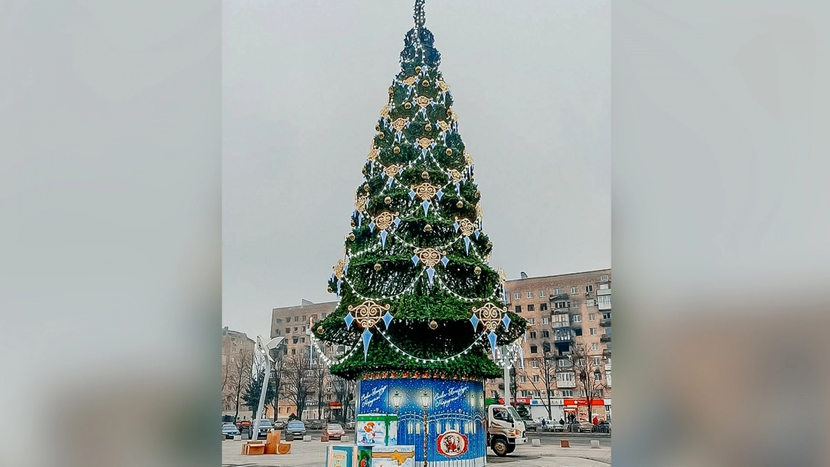 В Мариуполе зажгли гирлянды на подаренной Петербургом новогодней ели - tvspb.ru