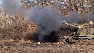 Минобороны показало кадры боевой работы расчетов артиллерийских установок 2С-19 «Мста-С» ЗВО