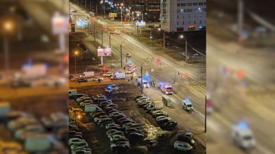 Патрульная машина попала в аварию на юге Санкт-Петербурга