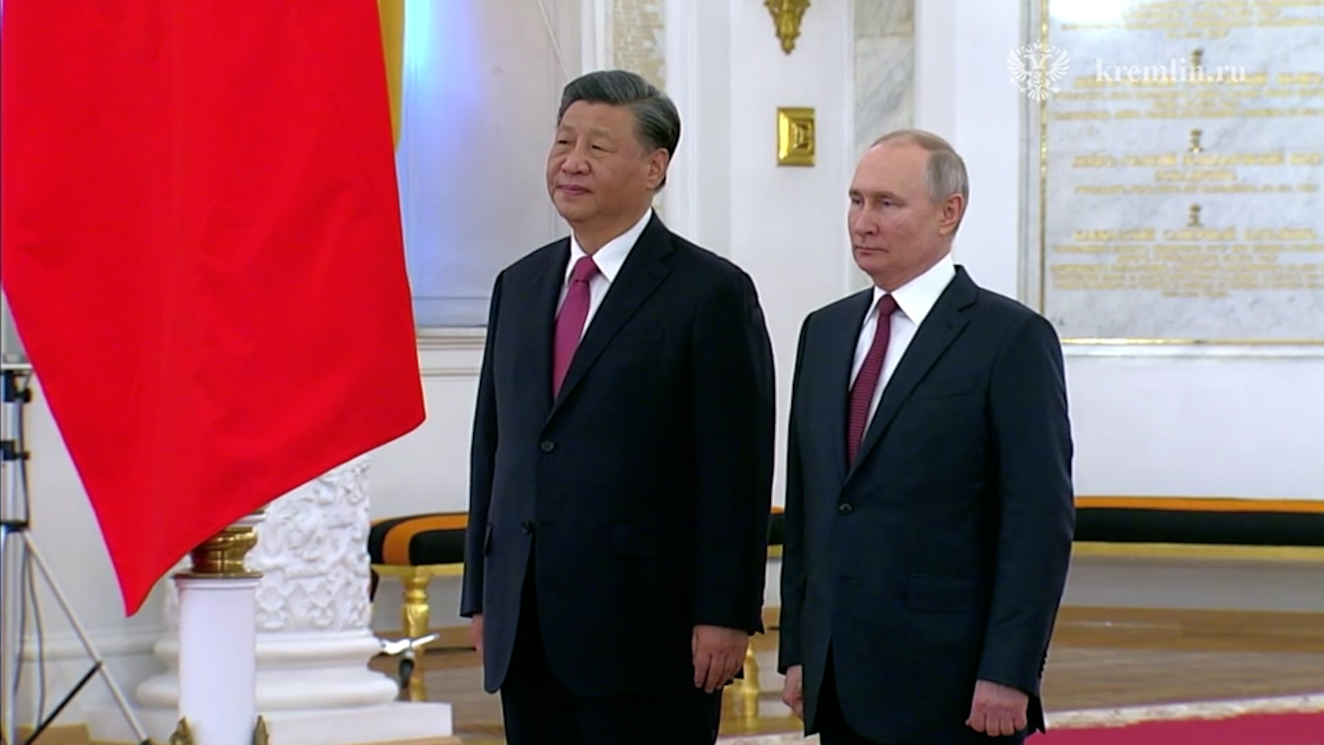 Си Цзиньпин и Путин встреча в Кремле зал