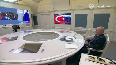 Путин и Эрдоган по видеосвязи приняли участие в церемонии доставки ядерного топлива на АЭС «Аккую»