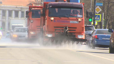 10 тысяч кубометров воды в сутки используют для полива улиц Петербурга в апреле