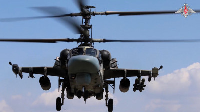 Ударные вертолеты Ка-52 уничтожили пункт управления и бронетехнику ВСУ